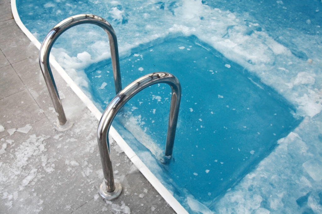 frozen blue pool