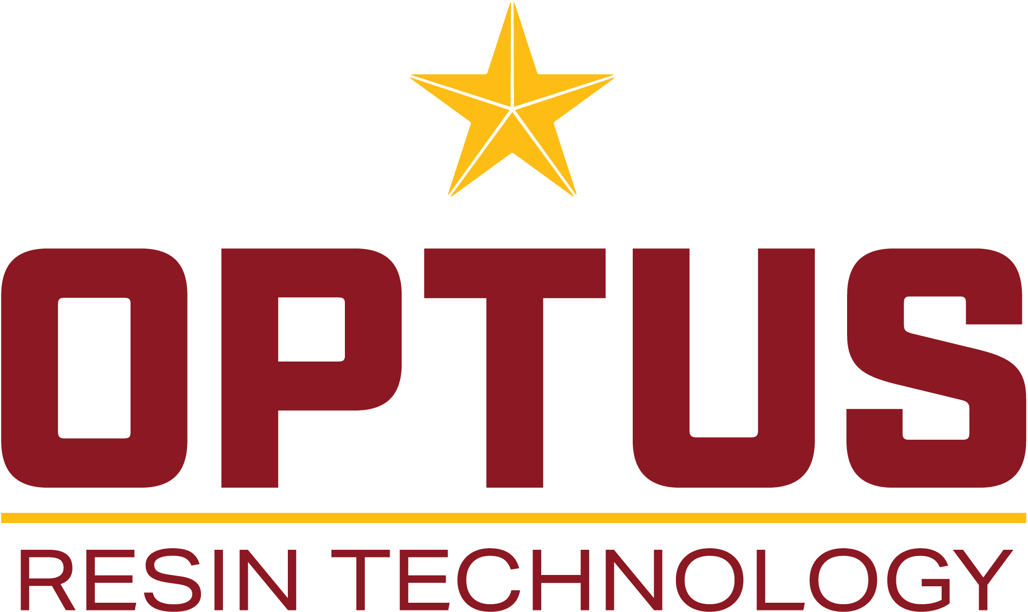 Optus Resin Technology Logo with Star Illustration